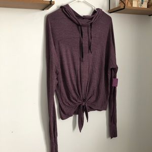 Purple Hoodie With Front Knot